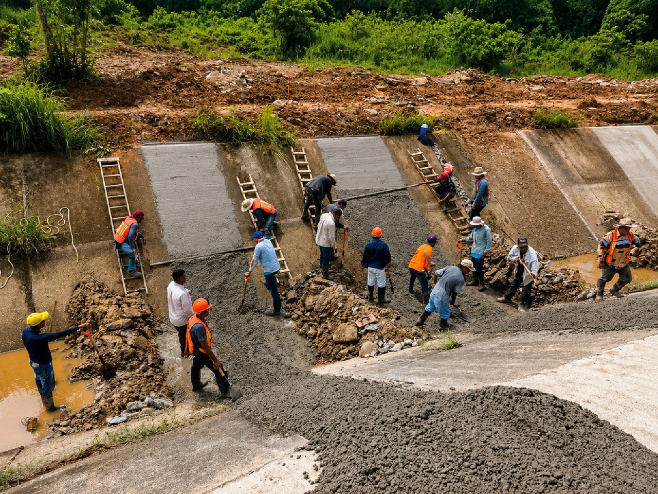 obra losas en canal veracruz